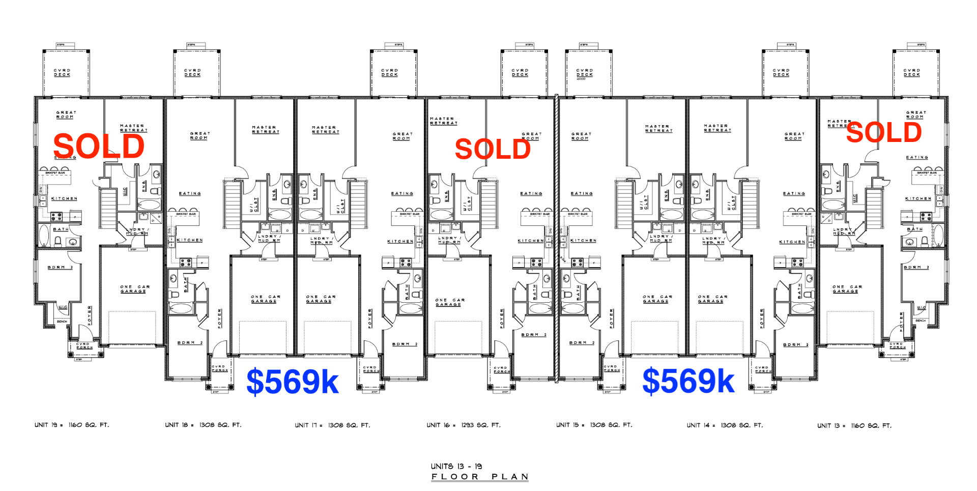 Units 13 – 19 Floorplan — Hansler Village Bungalow Townhomes